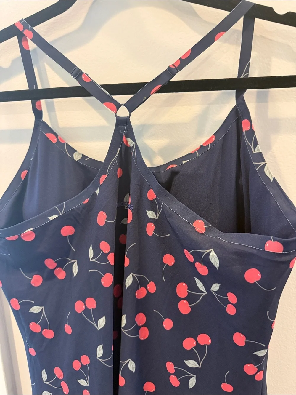 Outdoor voice active dress skort with shorts large Navy Cherry Print Slip Dress